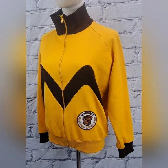 Vintage 80s Women's Track Jacket Athletic Summer Games Manitoba Canada 70s Large - Picture 6 of 15